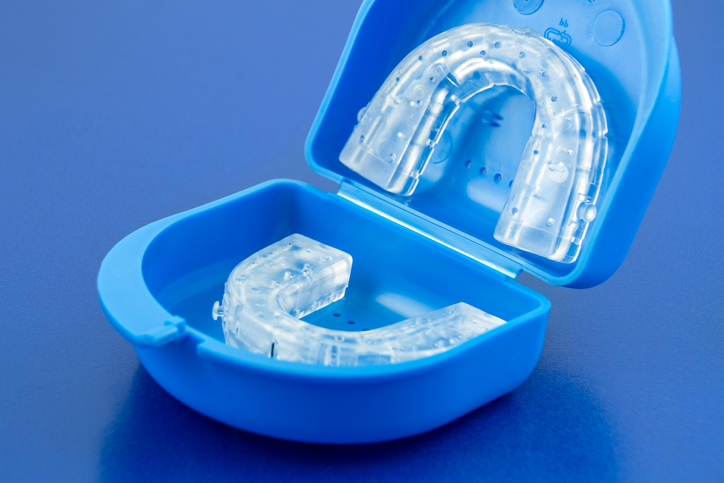 an image of a dental appliance for sleep apnea in a case